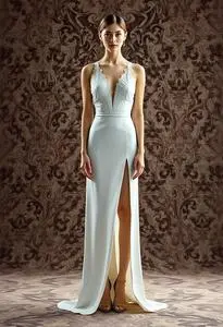 Luna Formal High Slit Dress face swap