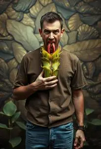 Man Eating Venus Fly Trap Plus Size face swap