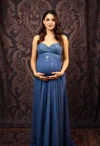 sachin and babi light blue dress Flower Embroidery Tulle Maternity Dress for Photoshoot Long Puffy Sleeves Pregnancy  Dresses for Women Off Shoulder BabyShower Gown Baby Blue S at Amazon  Women's Clothing store main image 1