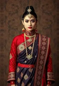 Modern Nepali Wedding Dress face swap