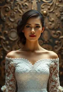 Off Peg Wedding Dress face swap
