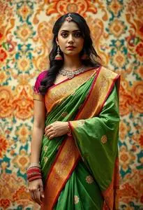 Party Wear Saree Below face swap