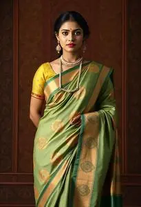 Pattu Saree Designing face swap