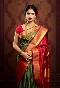 Pattu Saree Fancy face swap