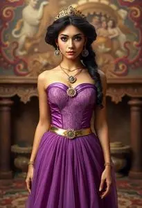 Princess Jasmine Purple Dress Face Swap Buy Stock Photo