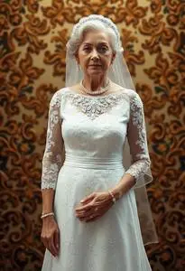 Registry Office Wedding Dress Older Bride face swap