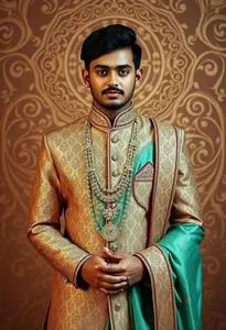 sachin and babi light blue dress Bride & Groom Wedding Outfits According To Indian States — G3+ Fashion main image 1