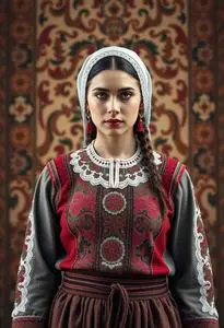 Traditional Bulgarian Woman Clothing face swap