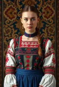 Traditional Latvian Dress face swap