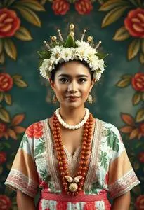 Traditional Polynesian Wedding Dress face swap