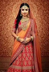 Traditional Rajasthani Bridal Lehenga face swap