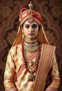 Traditional Rajasthani Wedding Dress face swap