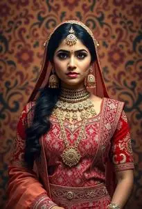 Traditional Rajasthani Lehenga Choli face swap
