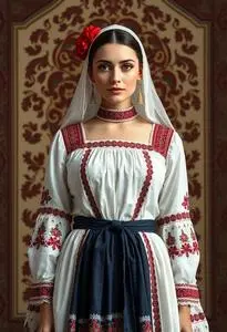 Traditional Serbian Wedding Dress face swap