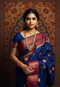 Trendy Pattu Saree face swap