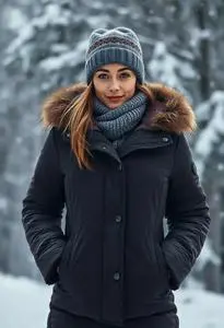 Woman Winter Coats Extreme Cold face swap