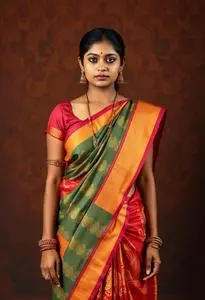 Variety Pattu Saree face swap