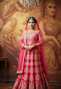 Wedding Gorgeous Anarkali Dress face swap