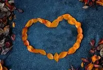 Heart, Leaves, Orange, Autumn, Contrast wallpaper
