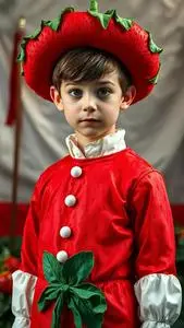 Boy Strawberry Costume Fancy Dress face swap