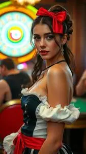 Casino Girl Fancy Dress face swap