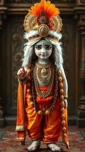 Child Fancy Dress Shri Krishna Male God face swap