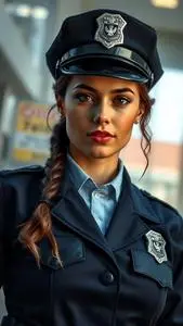 Cop Officer Anita Bribe Costume face swap