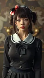 Crossdresser Schoolgirl Outfit face swap