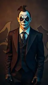 Dark Comedian Suit Costume face swap