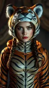 Girl Tigress Costume face swap