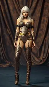 Glitter Thigh High Boots Outfit face swap