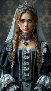open lace back dress EGL Black Purple & White Pink Bow Lace Gothic Princess Dress Purple / L