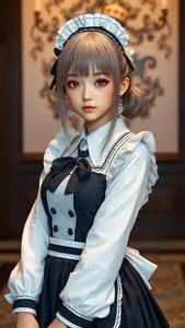 Misaki Maid Outfit Costume face swap