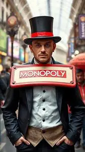 Monopoly Sandwich Board Adult Costume face swap