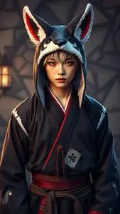 Kitsune Cosplay Male Fancy Dress face swap