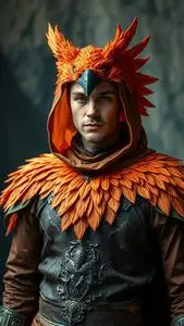 Man Phoenix Costume Fancy Dress face swap