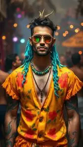 Ibiza Themed Party Outfit Male face swap