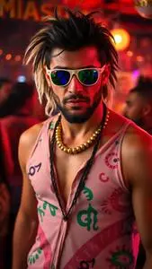 Ibiza Themed Party Outfit Man face swap