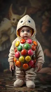 Infant Jelly Bean Costume face swap