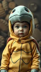 Infant Squirtle Costume face swap