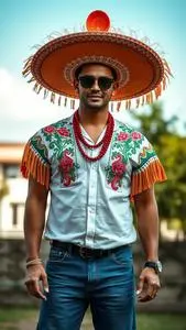 Adult Cinco Mayo Costume face swap
