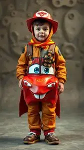 Kid Deluxe Cars Tow Mater Costume face swap