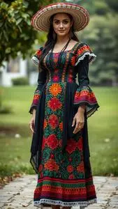 knee length dresses for ladies unik Girl's Fancy Traditional Mexican Cinco De Mayo Fiesta Dress Size   unik Retail