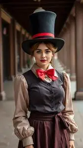 Woman Delightful Hatter Costume face swap