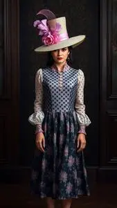 Woman Delightful Hatter Fancy Dress face swap