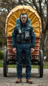 Wagon Space Shuttle Costume face swap