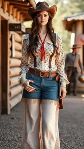 Western Authentic Brothel Babe Costume face swap
