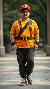 Plus Size Wario Costume face swap