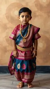 Pattu Pavadai Newborn Fancy Dress face swap