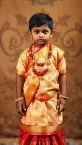 Pattu Pavadai Newborn Fancy Dress face swap